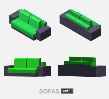 İzole kanepe kümesi