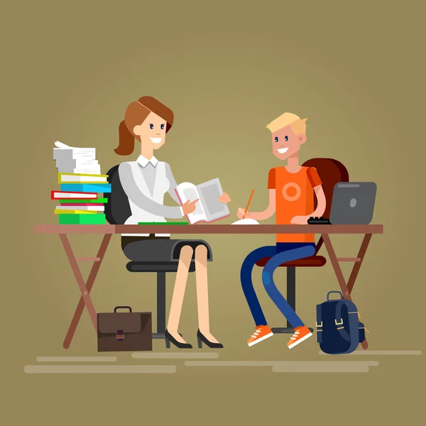 Vektör detaylı karakter kadın öğretmen