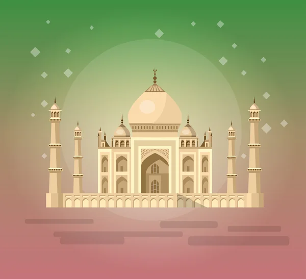 Illustration vectorielle du Taj Mahal, un ancien palais en Inde — Image vectorielle