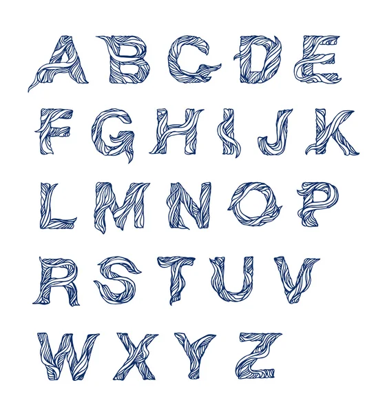 Handgeschreven lineaire lettertype — Stockvector