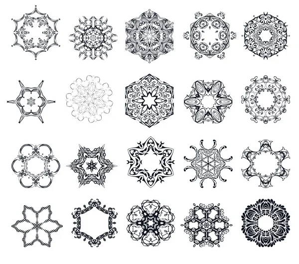 Dísz kerek szett mandala — Stock Vector