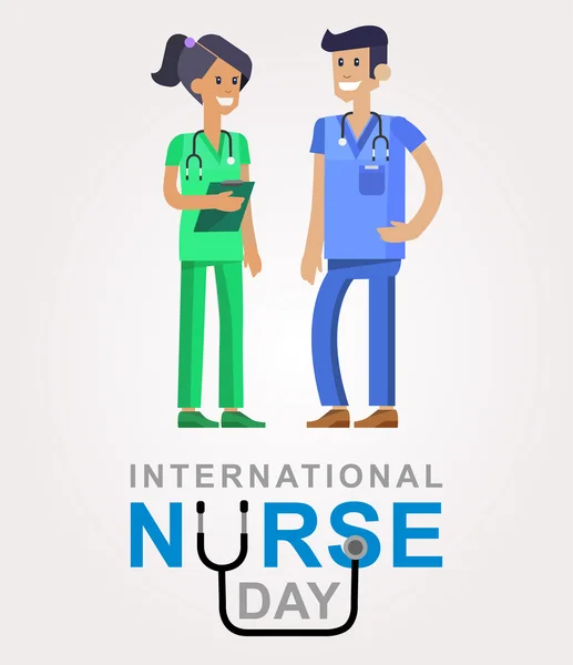 Vector illustration for International Nurse Day — Stock Vector