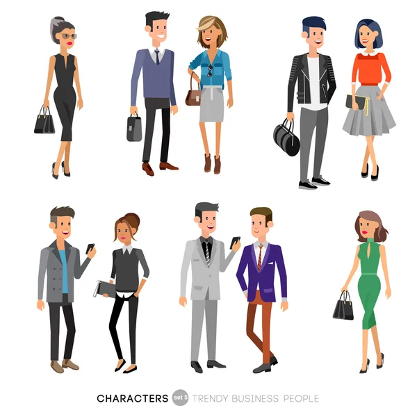 Vector personajes detallados personas, negocios — Vector de stock