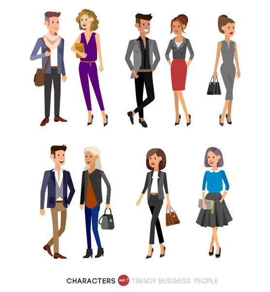 Vector personajes detallados personas, negocios — Vector de stock