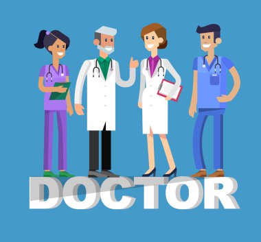 erkek ve kadın doktor karakter kümesi