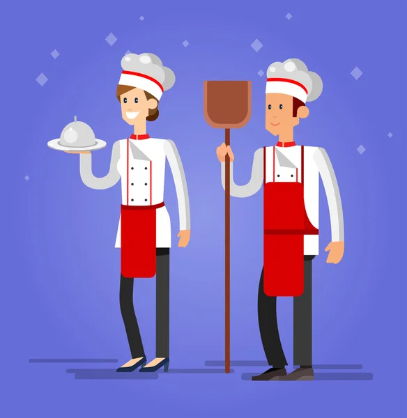 Koken baker koken brood pictogram bakkerij achtergrond platte ontwerp vectorillustratie — Stockvector