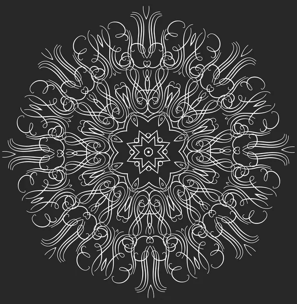 Conjunto redondo ornamento con mandala — Vector de stock