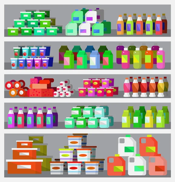 Shop, supermarket Vector flat illustrations — Stock Vector