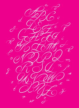 Kaligrafi alfabe. Tasarım öğeleri