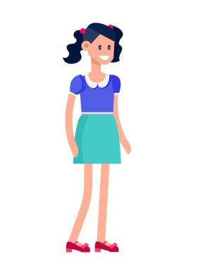 Detaylı karakter düz tasarım çocuk öğrencileri vektör