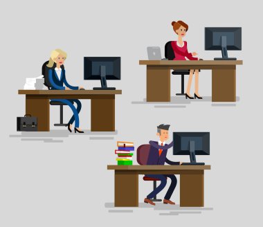 Detaylı karakter kurumsal iş takım vektör