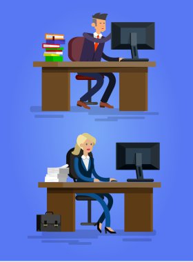 Detaylı karakter kurumsal iş takım vektör