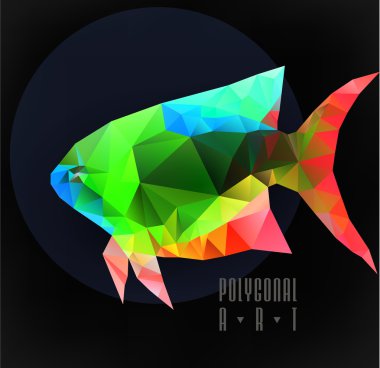 Soyut poligonal balık