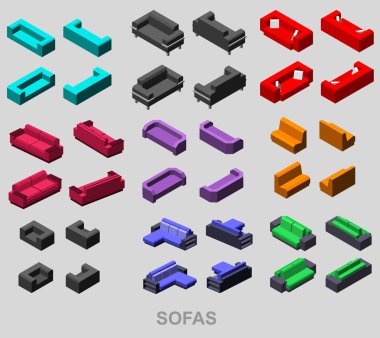 İzole kanepe kümesi