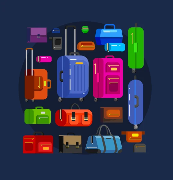 Travel bags . Luggage suitcase — Stock Vector