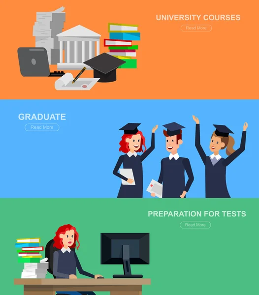 Graduação de estudantes universitários — Vetor de Stock