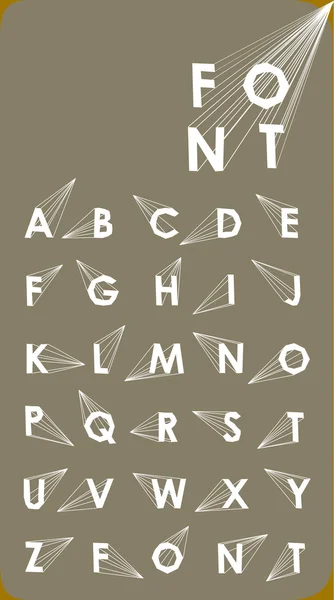 Wire Vector low poly alphabet font with shadow — Stock Vector