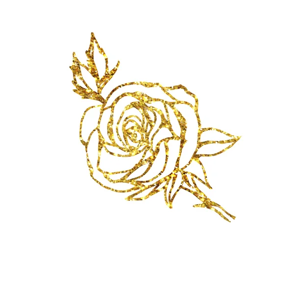 Goldene leuchtende Rose — Stockvektor