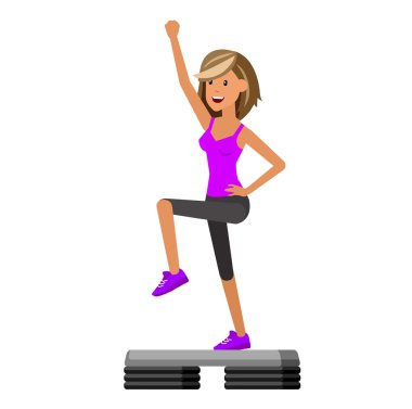 Isınmak için bacağını esneten sağlıklı kadın beyaz arka planda izole edilmiş.