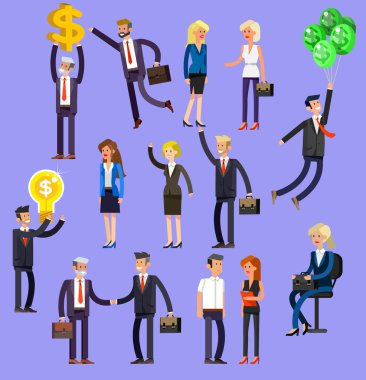 Vektör detaylı karakter insanlar, iş