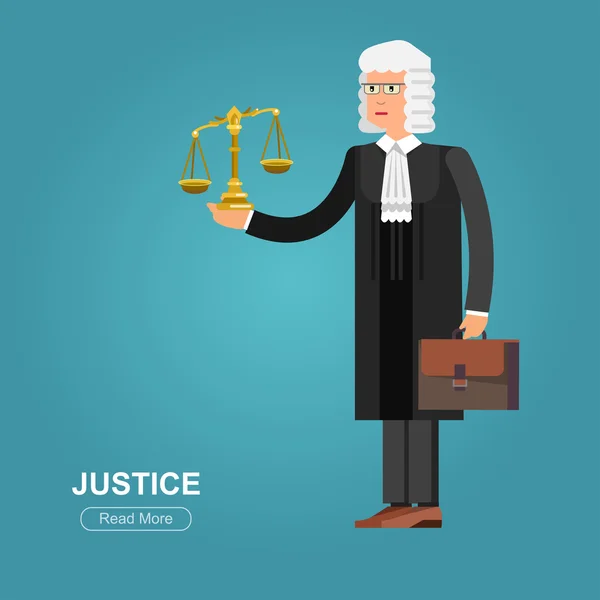 Ley horizontal banner conjunto con elementos del sistema judicial ilustración vectorial aislado — Vector de stock