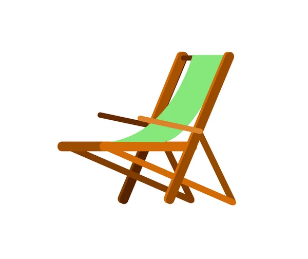 Praia de madeira chaise longue —  Vetores de Stock