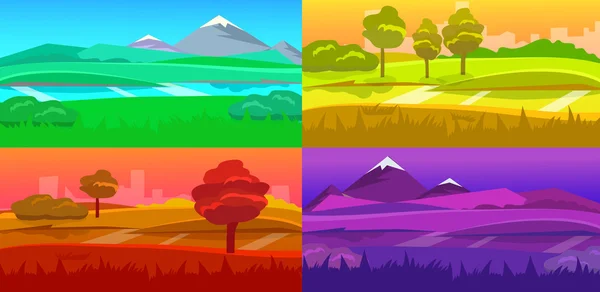 Dibujos animados desierto noche paisaje — Vector de stock