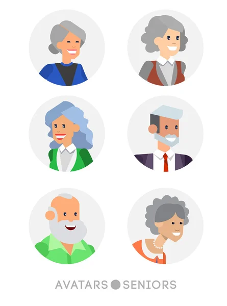 Lindo conjunto de avatares humanos de dibujos animados — Vector de stock