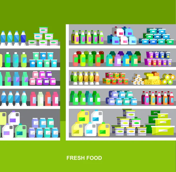 Shop, supermarket Vector flat illustrations — Stock Vector