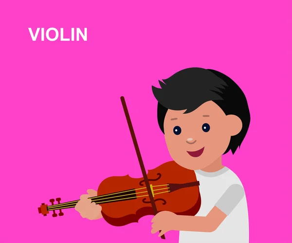 Niño feliz tocando el violín — Archivo Imágenes Vectoriales