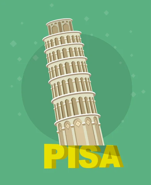 Leaning Tower, Pisa, Italy, Europe — Stock Vector