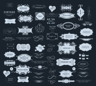 Tasarım için kaligrafik ögeler kümesi