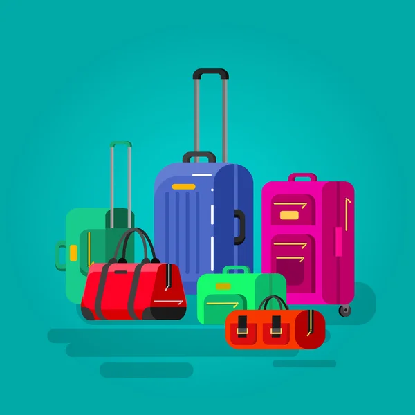 Είδη ταξιδίου. Αποσκευών βαλίτσα — Διανυσματικό Αρχείο
