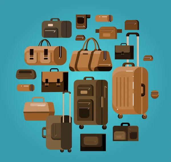 Туристичні сумки. багажна валіза — стоковий вектор
