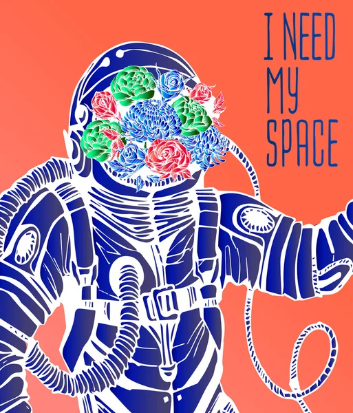 Conceito espacial com astronauta —  Vetores de Stock