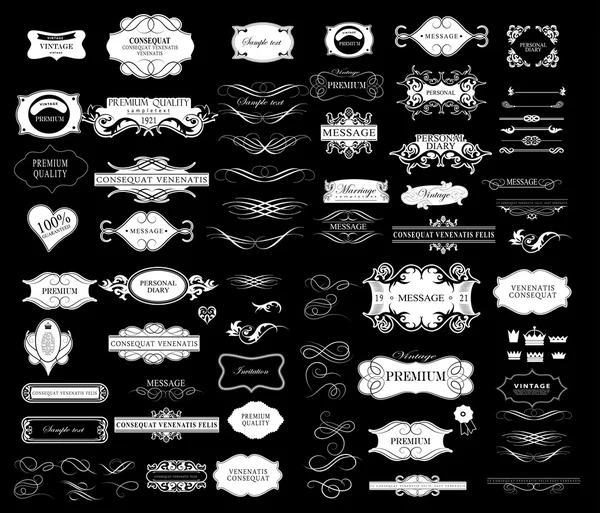 Conjunto de elementos caligráficos para el diseño — Archivo Imágenes Vectoriales