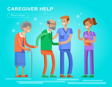 Genç erkek ve kadınlar caregiwer