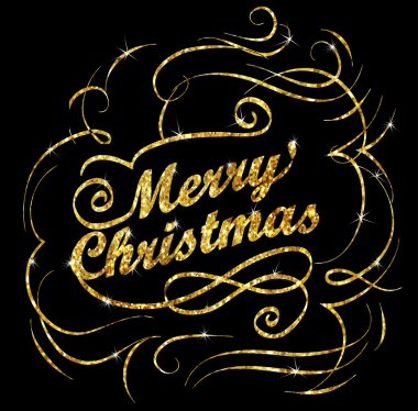 Altın Noel tebrik kartı