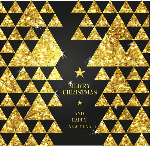 Kartkę z życzeniami Christmas złota — Wektor stockowy