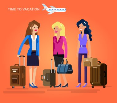 bir plajda seksi kız. vektör çizim