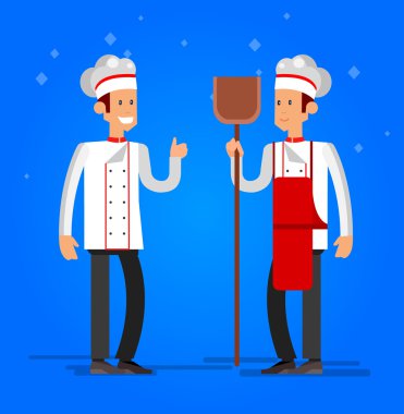 Baker ekmek simgesi fırın arka plan düz tasarlamak vektör yemek pişirmek