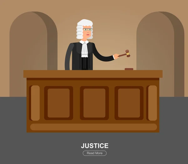 Ley horizontal banner conjunto con elementos del sistema judicial ilustración vectorial aislado — Vector de stock