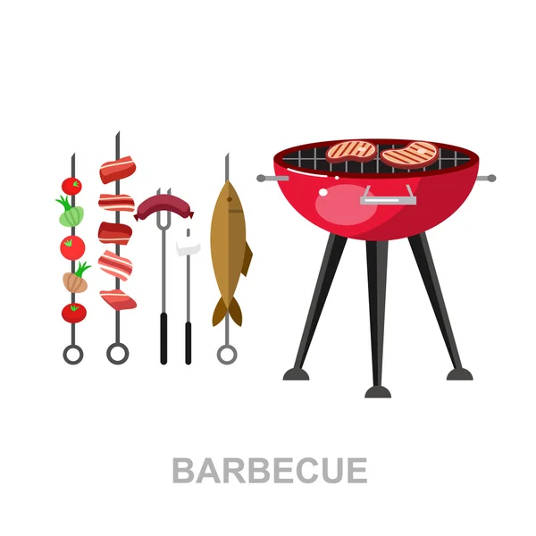 Aile pikniği. Barbekü partisi. Gıda ve Barbekü