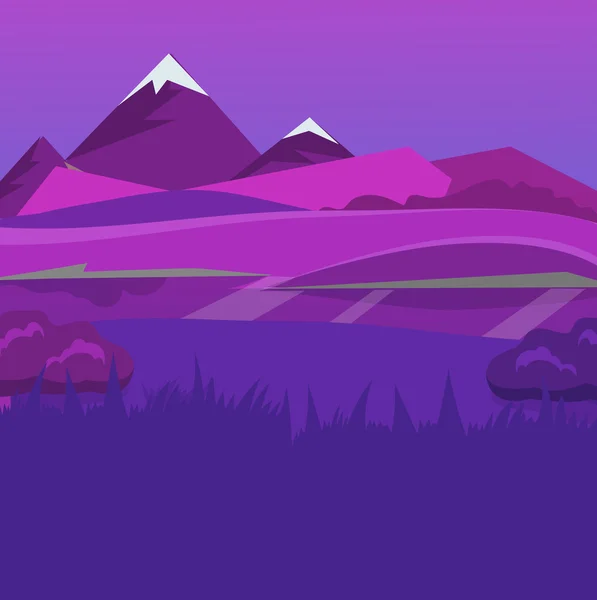 Dibujos animados desierto noche paisaje — Vector de stock