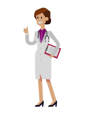 Vektör detaylı doktor karakter kadın.