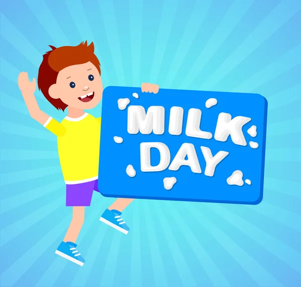 Le concept original d'affiche pour la publicité du lait — Image vectorielle