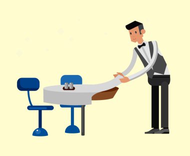 Detaylı karakter restorandaki vektör