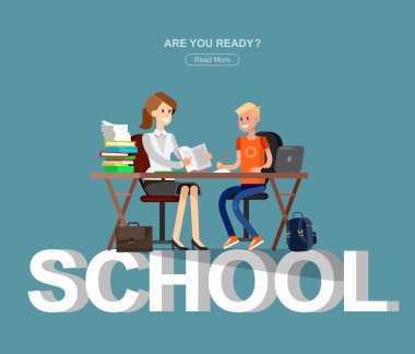 Vektör detaylı karakter kadın öğretmen