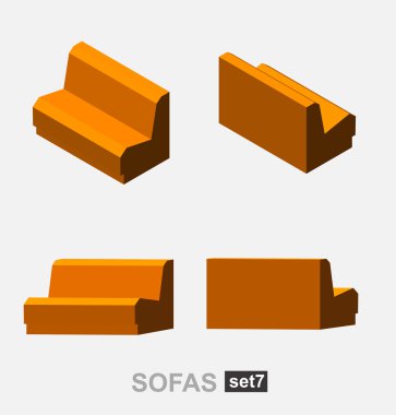 İzole kanepe kümesi