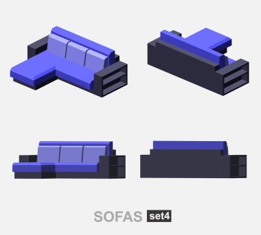 İzole kanepe kümesi
